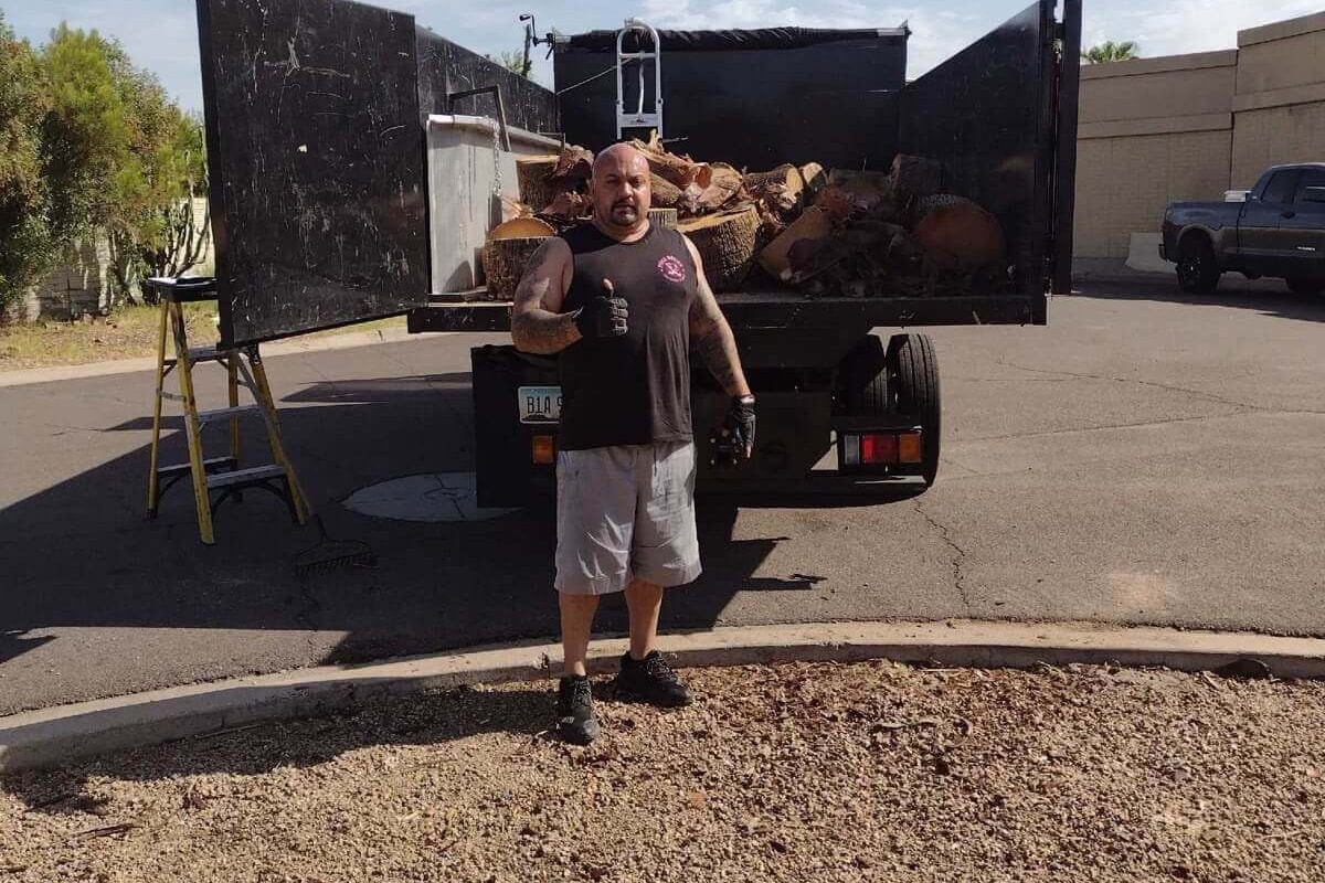 Cleared area after yard waste removal